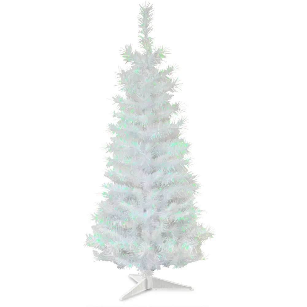 National Tree 6' White Iridescent Tinsel Tree