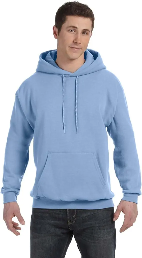 Hanes Men's Pullover EcoSmart Hooded Sweatshirt, Light Blue, XXX-LargeHanes Men's Pullover EcoSmart Hooded Sweatshir…