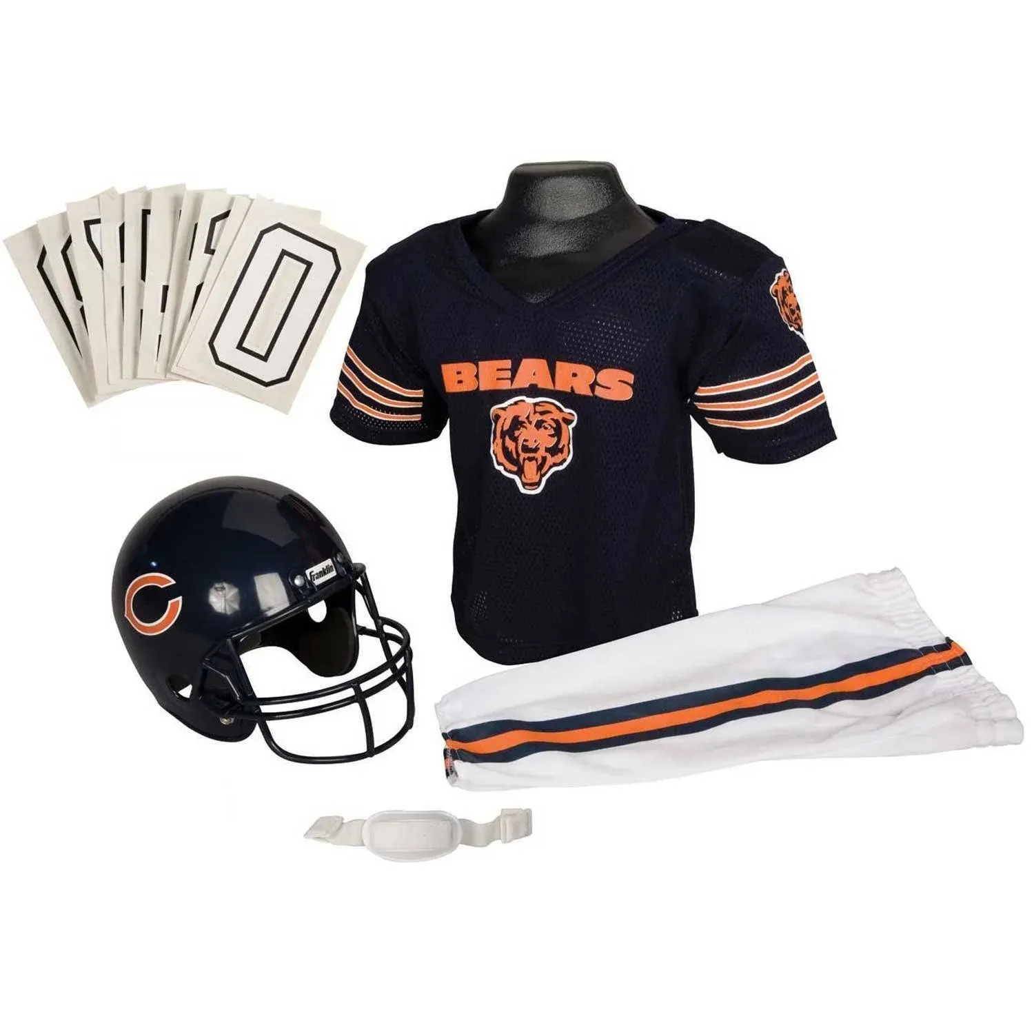 Franklin Sports Chicago Bears Deluxe Football Uniform Set