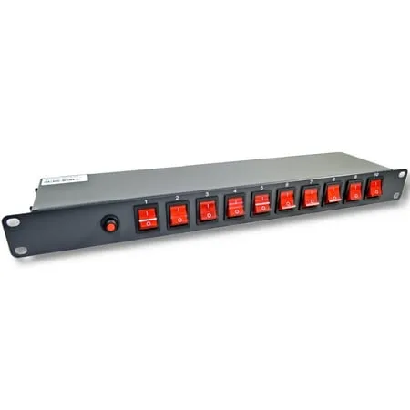 VEVOR 19" 1U PDU 10 Outlets 15A 125V Rack Mount Power Strip Surge Protection