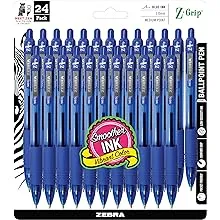 Zebra Pen Z-Grip Retractable Ballpoint Pen, Medium Point, 1.0mm, Blue Ink, 18-pack