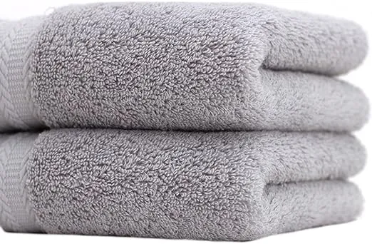 Leisofter Soft & Absorbent Cotton Hand Towels for Bathroom(Grey, 2-Pack, 14" x 29") - Multipurpose Towels for Bath, Gym and Spa with Hanging LoopLeisofter Soft & Absorbent Cotton Hand Towels for Bathroom(Grey, 2-Pack, 14" x 29") - Multipurpose Towels for