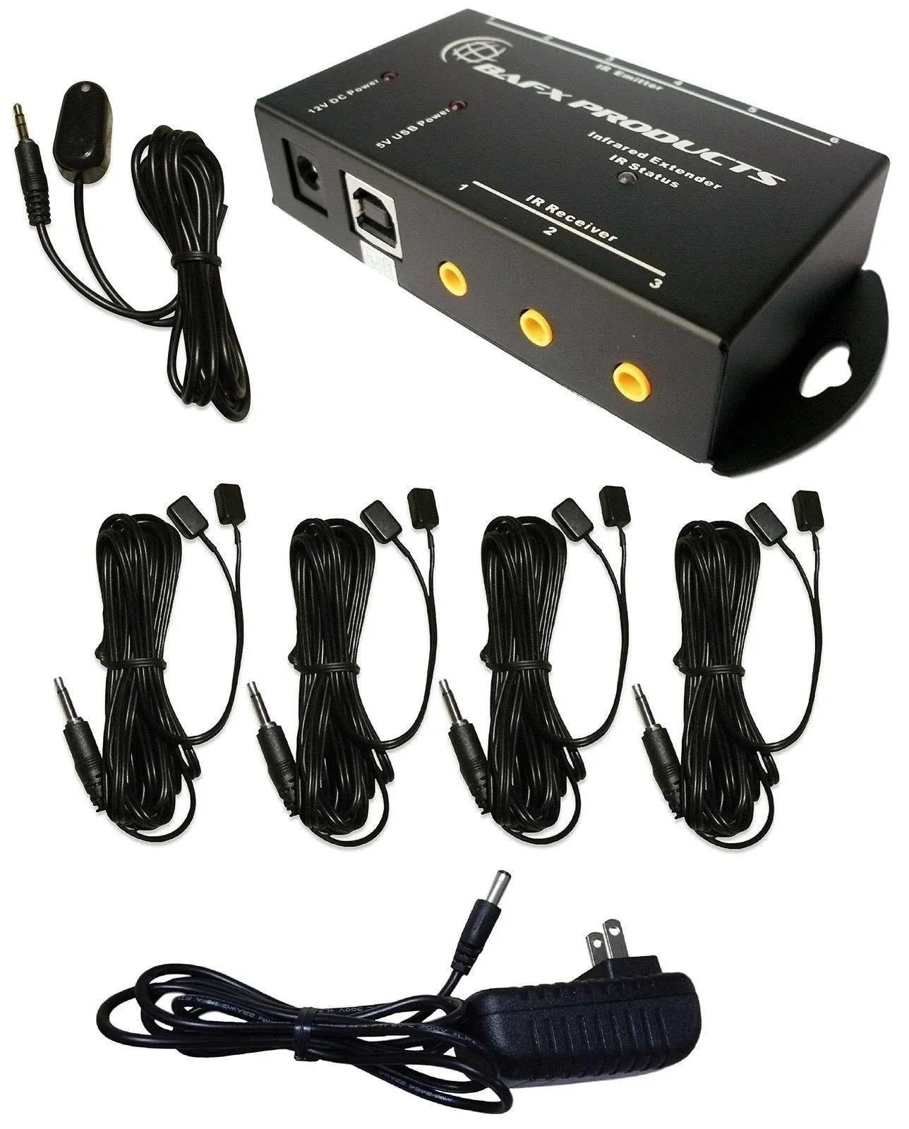 BAFX Products (Infrared) IR Remote Control Extender or IR Repeater Kit - Control 1 to 8 Devices (Expandable to 12!)