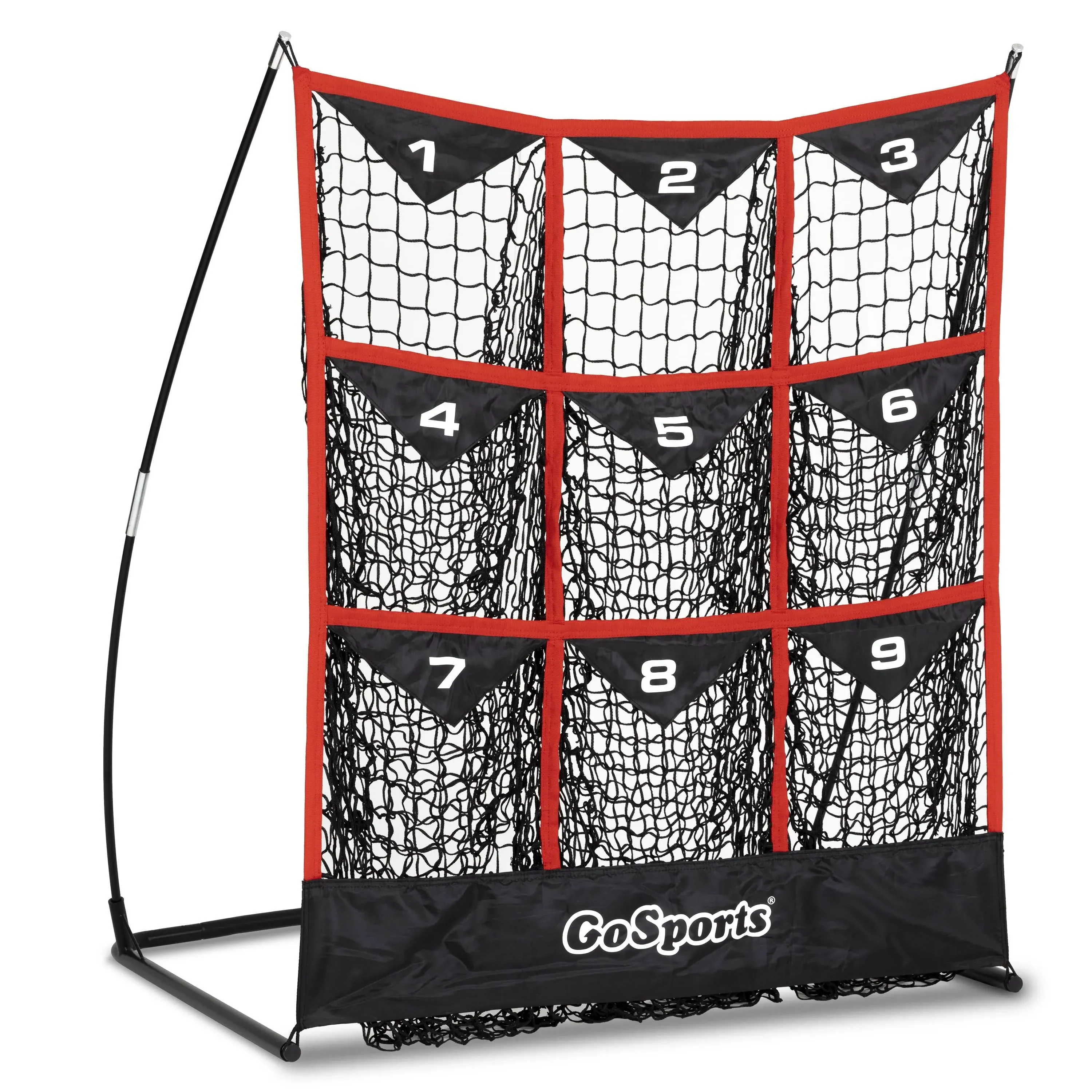 GoSports 9 Pocket Baseball and Softball Pitching Strike Zone Target Net Black