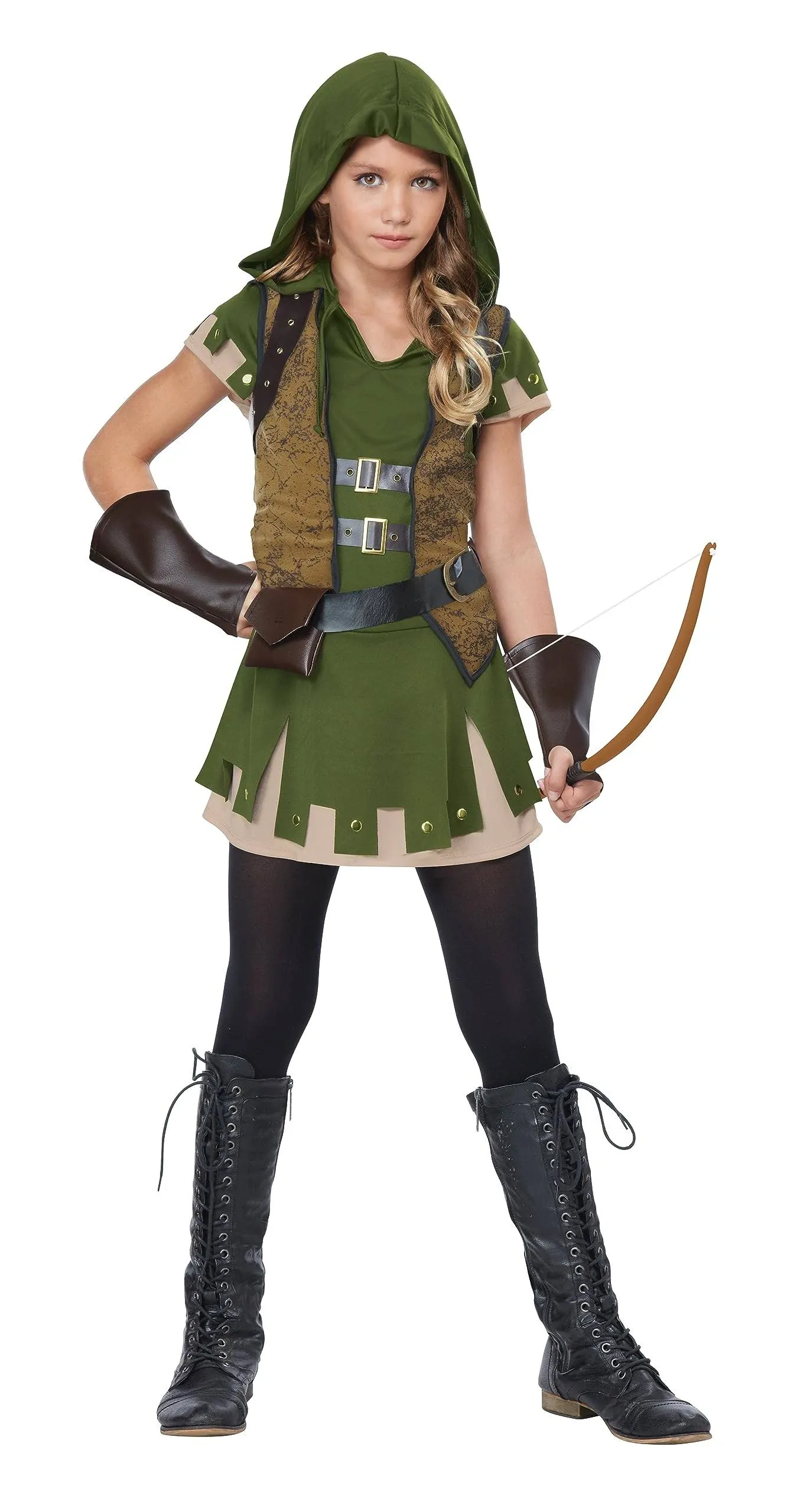 California Costume Girl's Miss Robin Hood Costume, Green, M