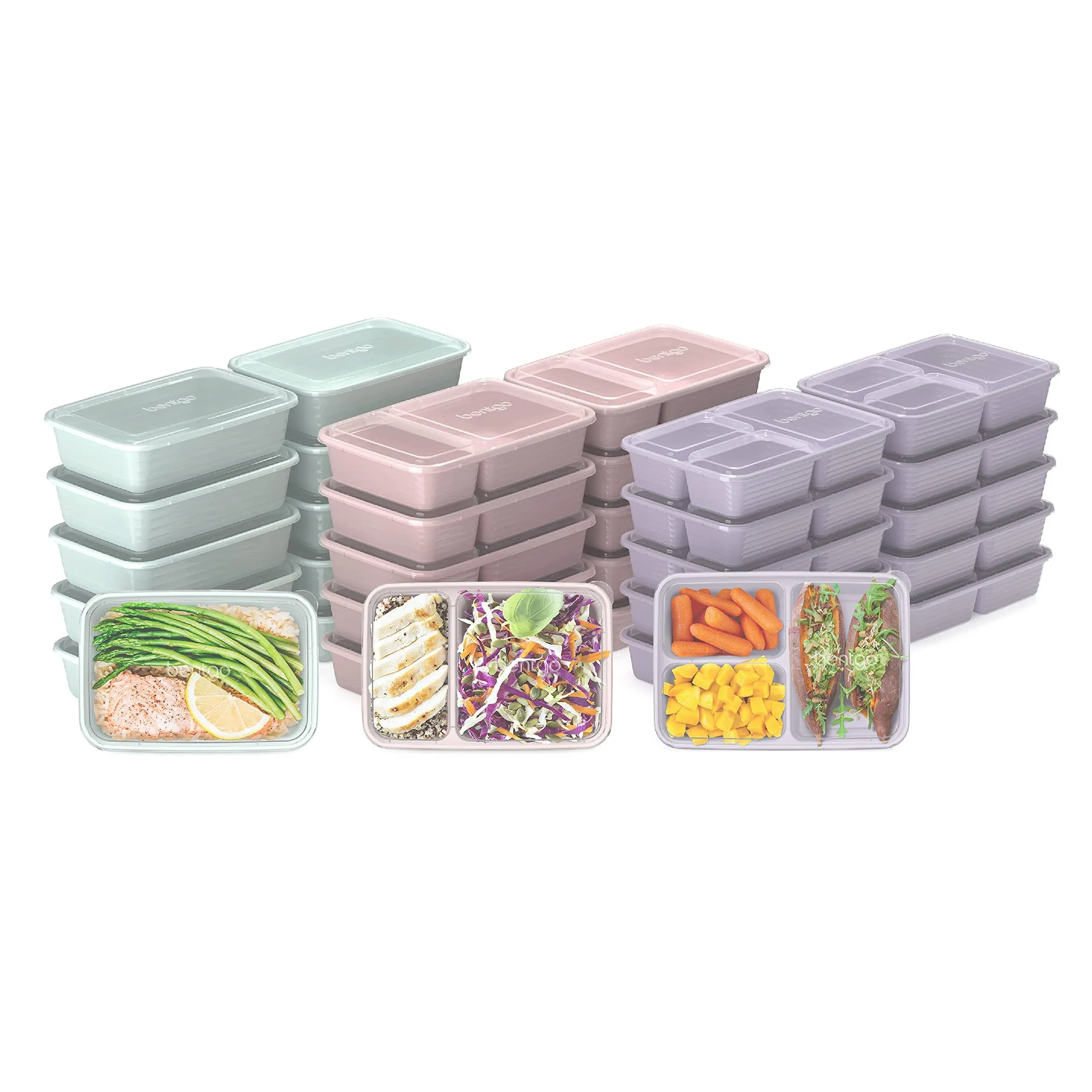 Bentgo Prep Floral Pastels Collection 60-Piece Meal Prep Kit, Multi