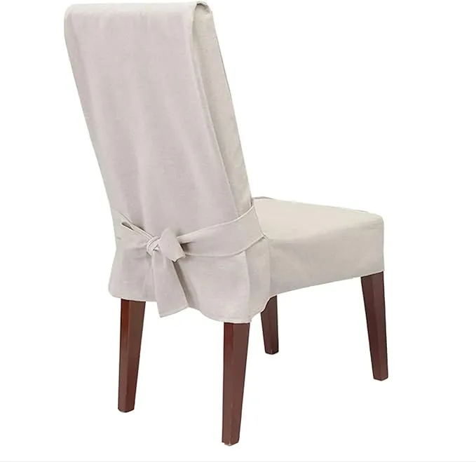 Sure Fit Farmhouse Basketweave Dining Room Chair Slipcover, Oatmeal