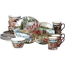 Certified International Lake Retreat 16 pc Dinnerware Set, Service for 4,