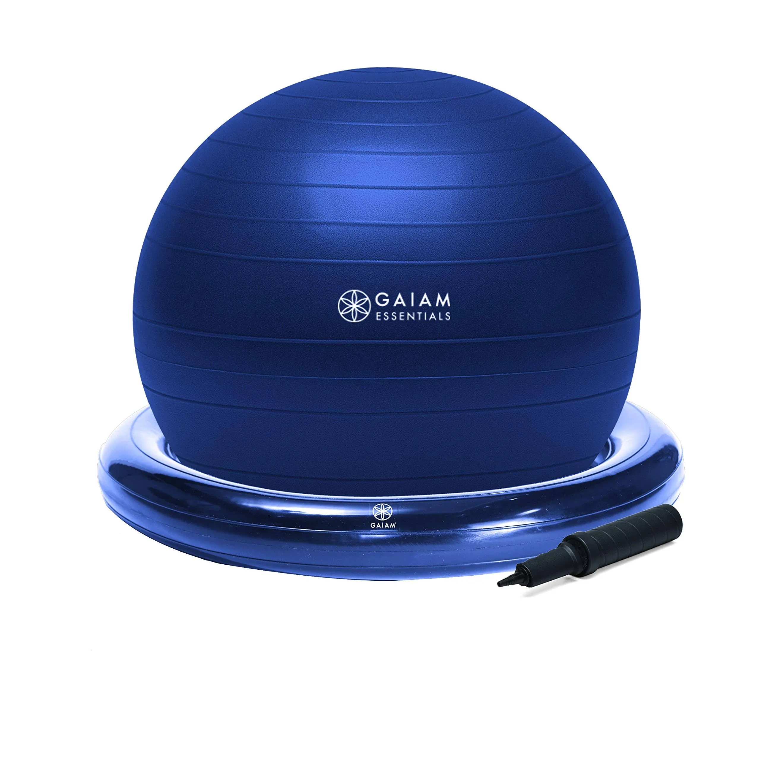 Balance Ball & Base Kit, 65cm Yoga Ball Chair, Exercise Ball with Inflatable Ring Base for Home or Office Desk, Includes Air Pump