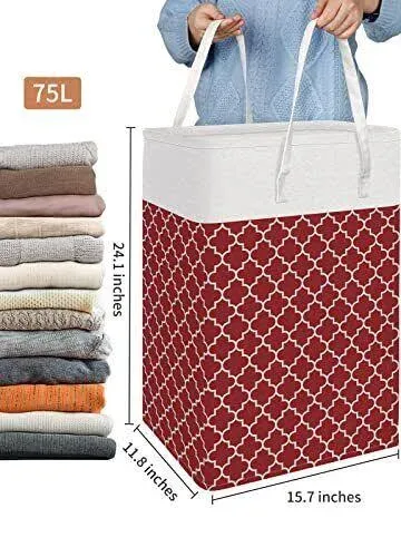 Homehacks Laundry Baskets Laundry Hamper With Long Handles Collapsible