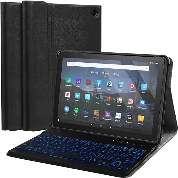 Fire HD 8 Keyboard Case Compatible for Amazon Kindle Fire HD 8/HD 8 Plus(2020 Release, 10th & 2022 Release, 12th), with 7 Colors Backlit Detachable Keyboard & Protective Cover