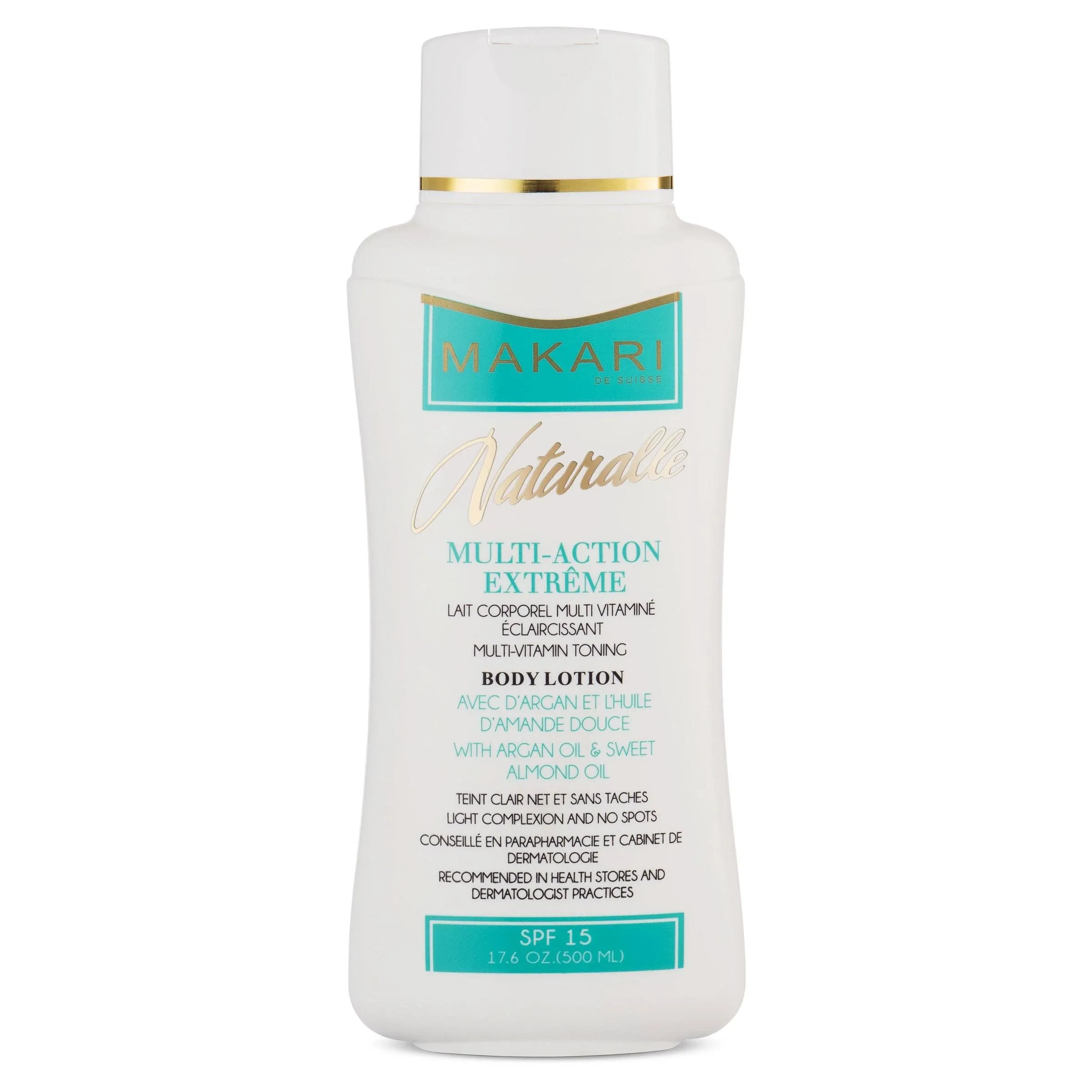 MAKARI Naturalle Multi-Action Extreme Body Lotion SPF15 (17.6 oz) | Moisturizes, Softens, Nourishes, and Enhances Natural Skin Radiance | Protects Against Sun Damage | Recommended for All Skin Types