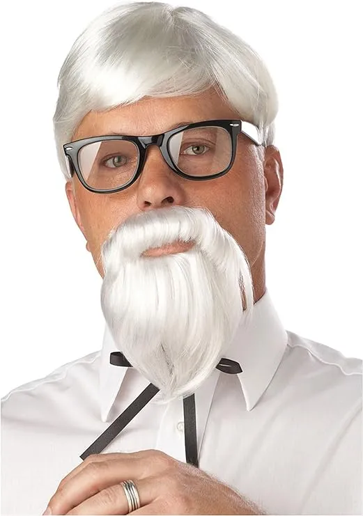 California Costumes White Colonel Wig and Moustache