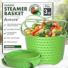 Avokado Silicone Steamer Basket for 3qt Instant Pot Ninja Foodi