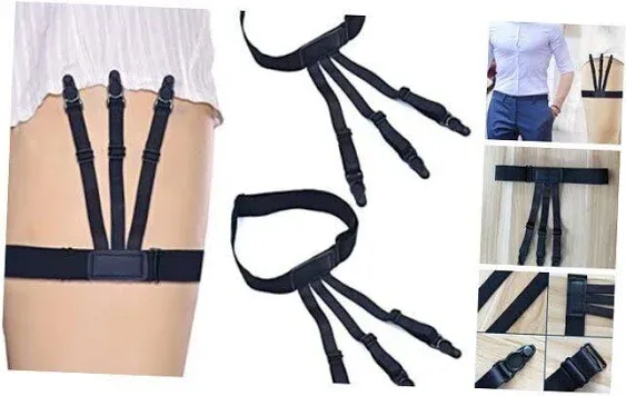 Mens Shirt Stays Upgrade Adjustable Elastic Garter Non-slip Locking