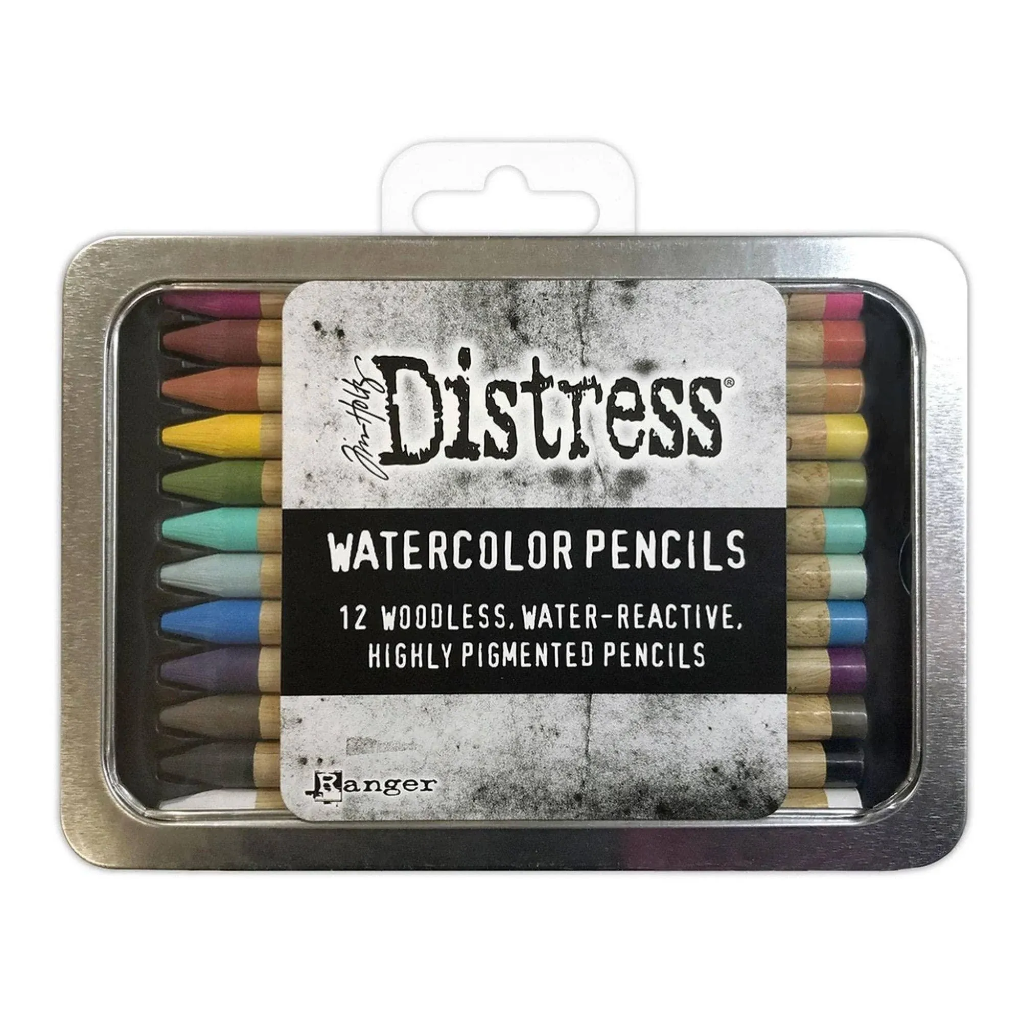 TIM HOLTZ DISTRESS WATERCOLOR PENCILS SET Of 12 Brand New And Sealed 