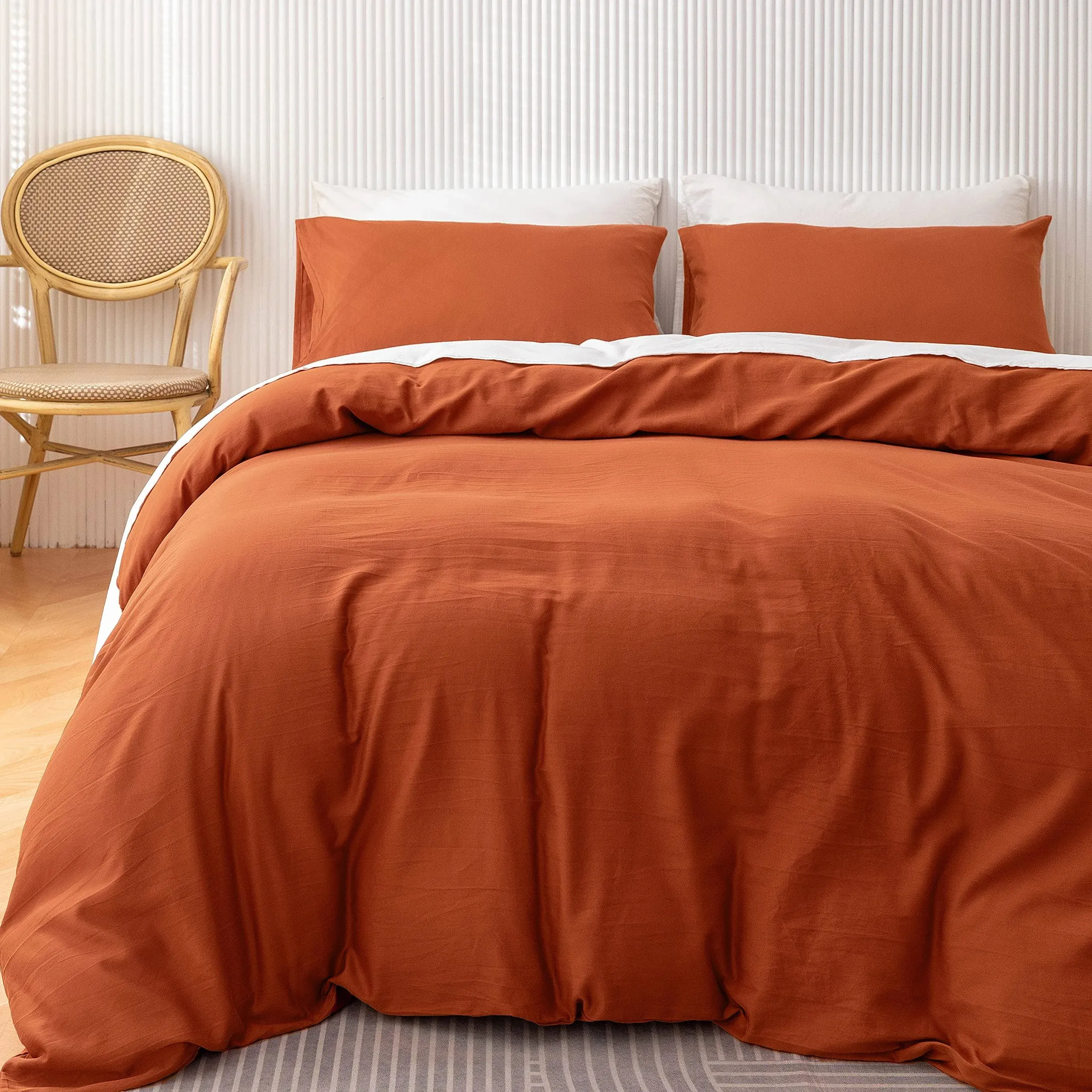 HeimenAogo 600 Tc Egyptian Cotton Duvet Cover King Size Ultra Soft and