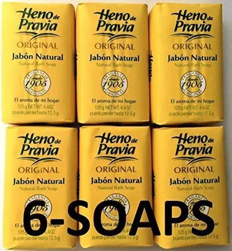 Heno De Pravia Soap LARGE 4.4 oz. Ea. ORIGINAL ( 6 Soaps Total)