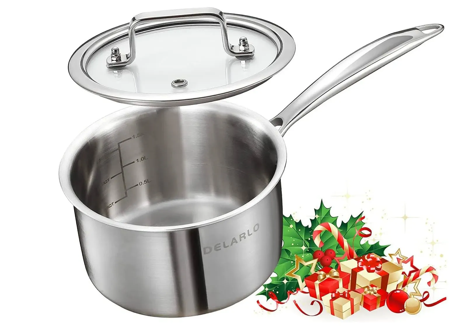 Stainless Steel Small Saucepan With Lid Induction Cooking Sauce Pot Sauce Pans 1