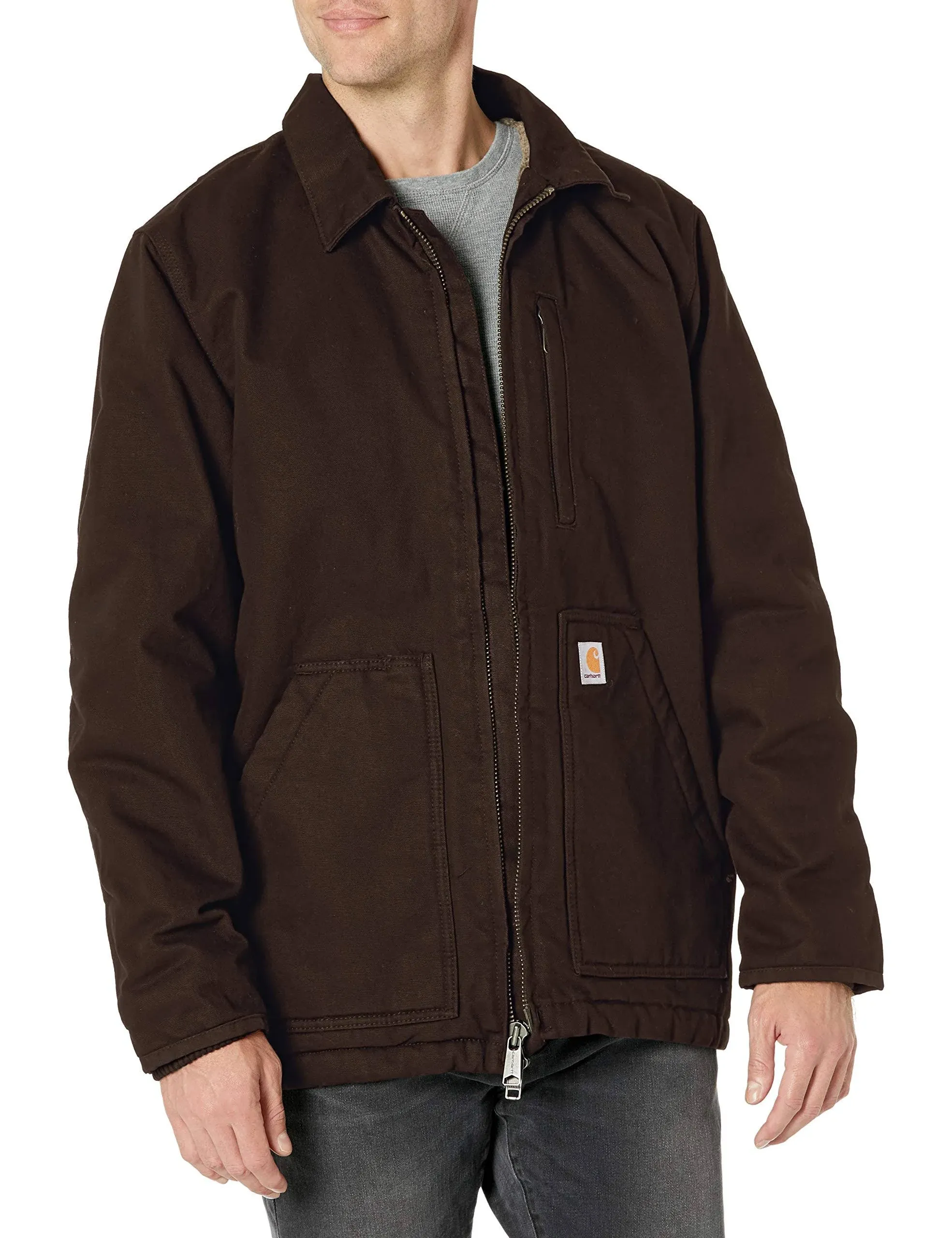 Carhartt Men's Washed Duck Sherpa-Lined Coat