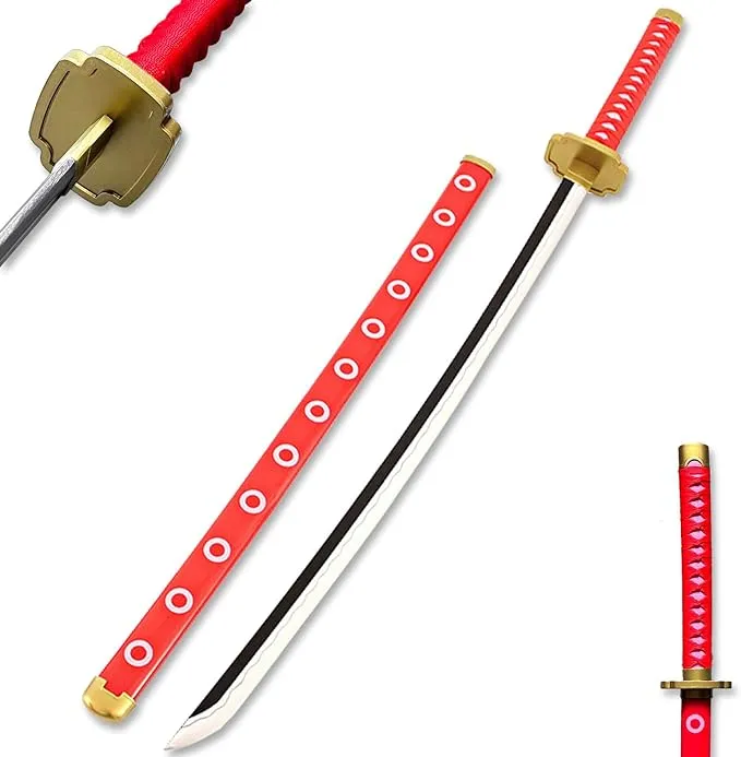 Forgemith Bamboo Anime Cosplay Swords：Roronoa Zoro/Kitetsu/Yama Enma/Trafalgar Law/Kozuki Oden/Edward Newgate,About 40.75/59 Inches,Anime Original Texture,for Role-Playing,Stage Performance and Gift