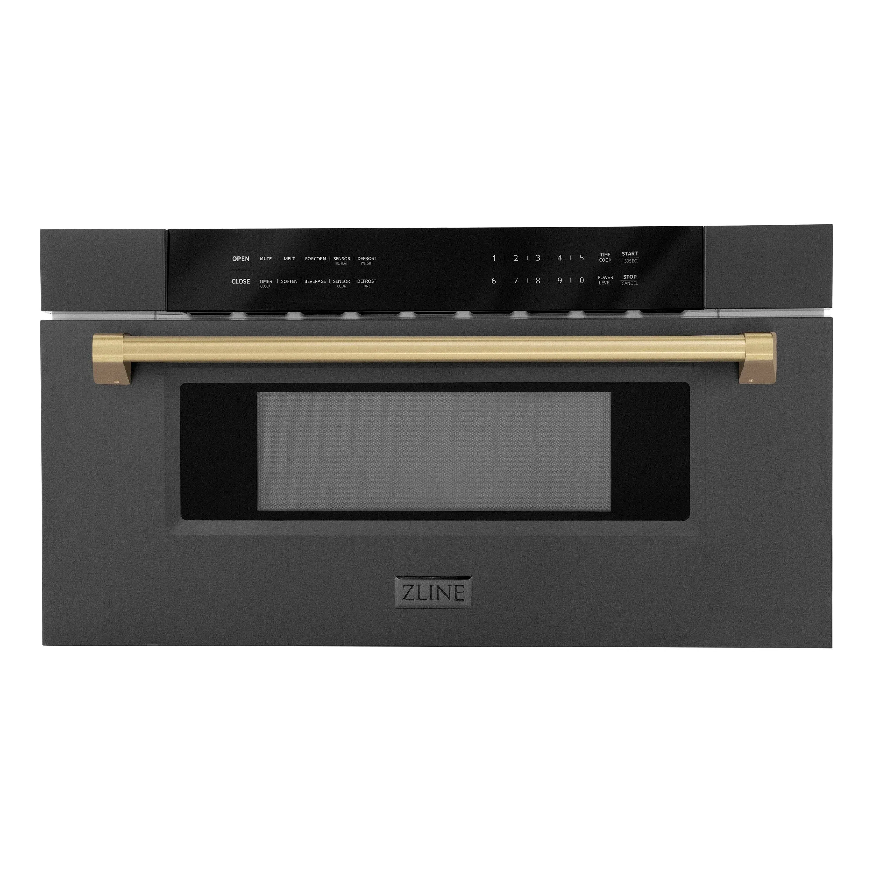 ZLINE 30 in. 1.2 Cu. ft. Black Stainless Steel Built-in Microwave Drawer (MWD-30-BS)