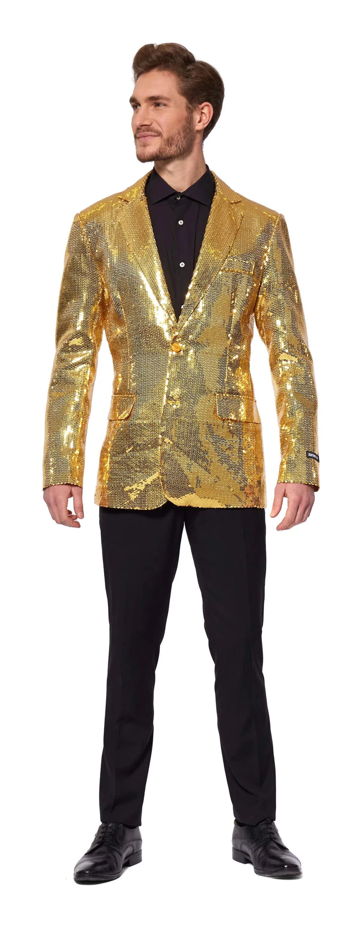 Suitmeister Men's Sequins Gold Blazer, Large