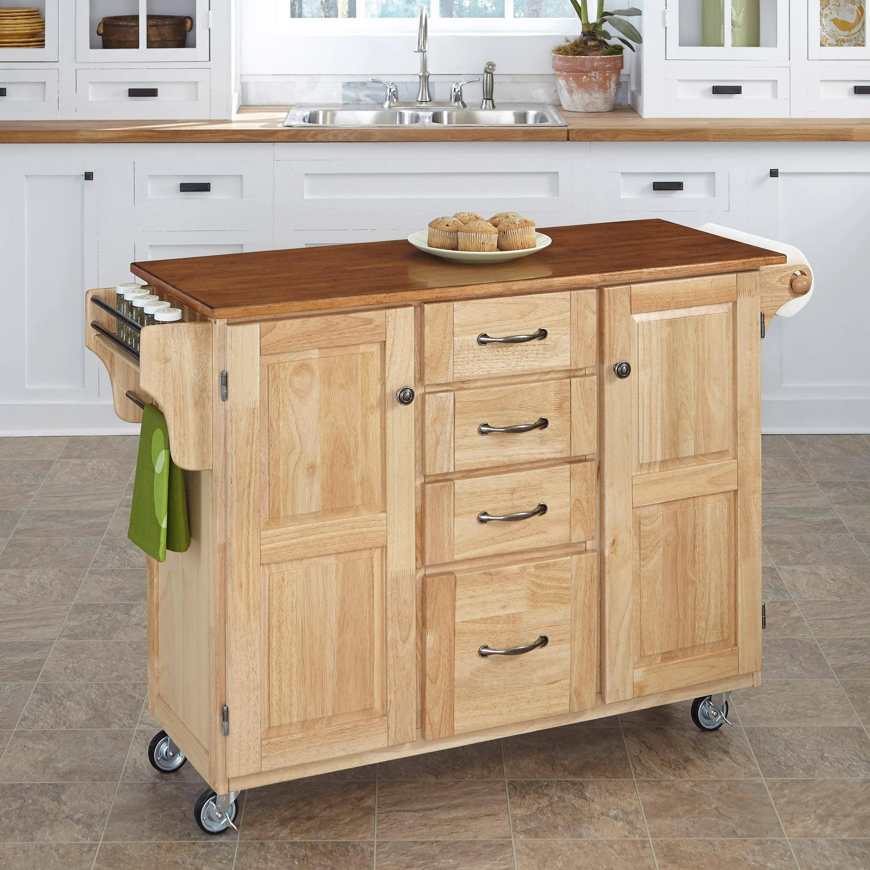 Homestyles Create-A-Cart Wood Kitchen Cart