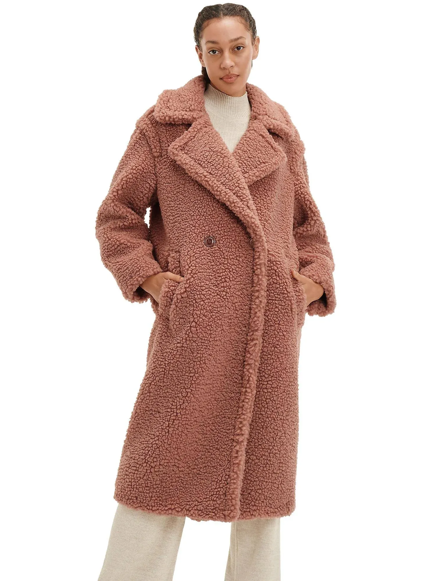 UGG Women's Gertrude Long Teddy Coat