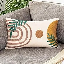 Merrycolor Boho Throw Pillows 12x20 Inches,Soft Mid Century Modern Pillowcase Lumbar, Aesthetic Decorative Throw Pillows for Couch Bed Sofa Bedroom(Only 1 Pillow Cover)