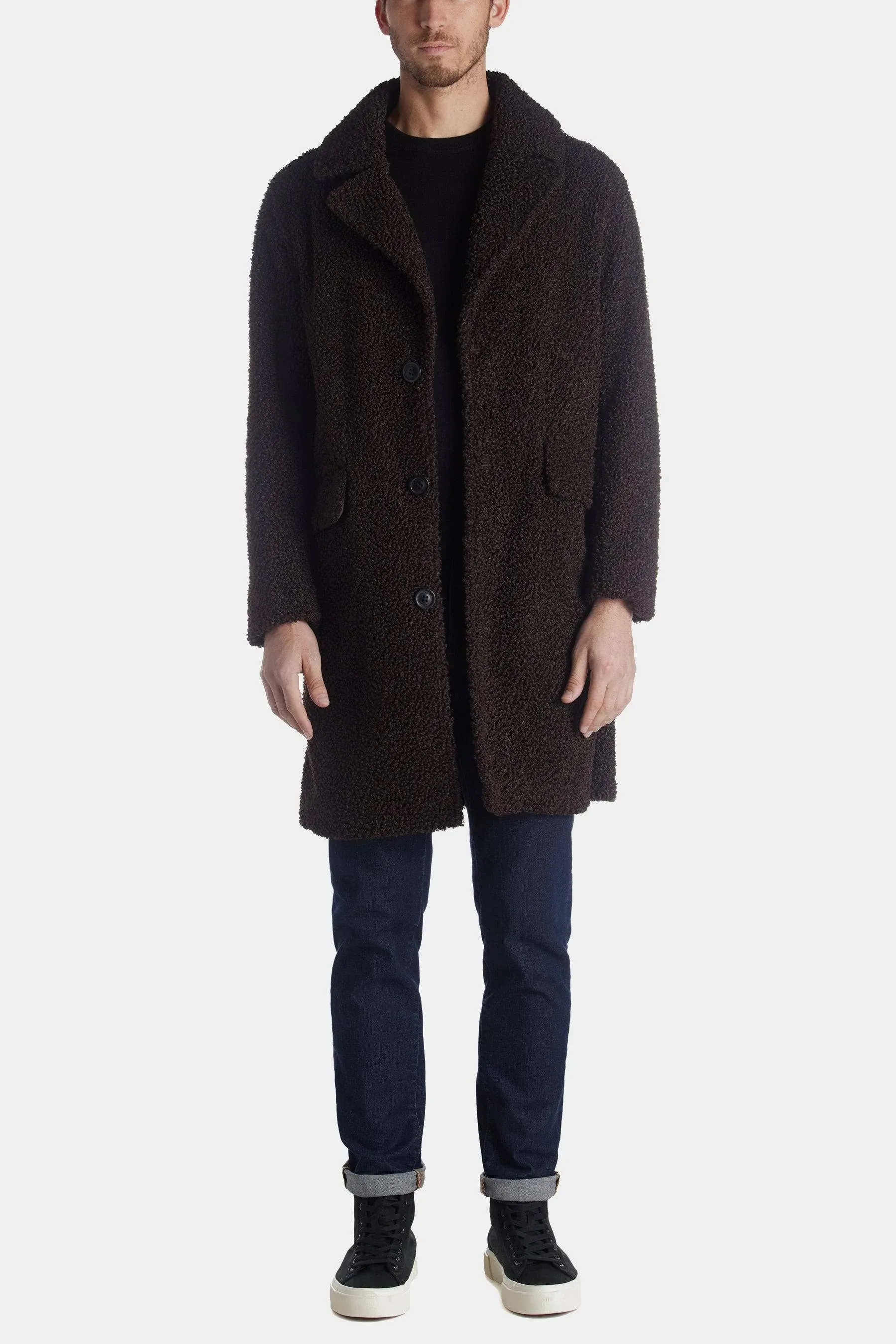 Karl Lagerfeld Paris Men's Casual Oversized Sherpa Coat