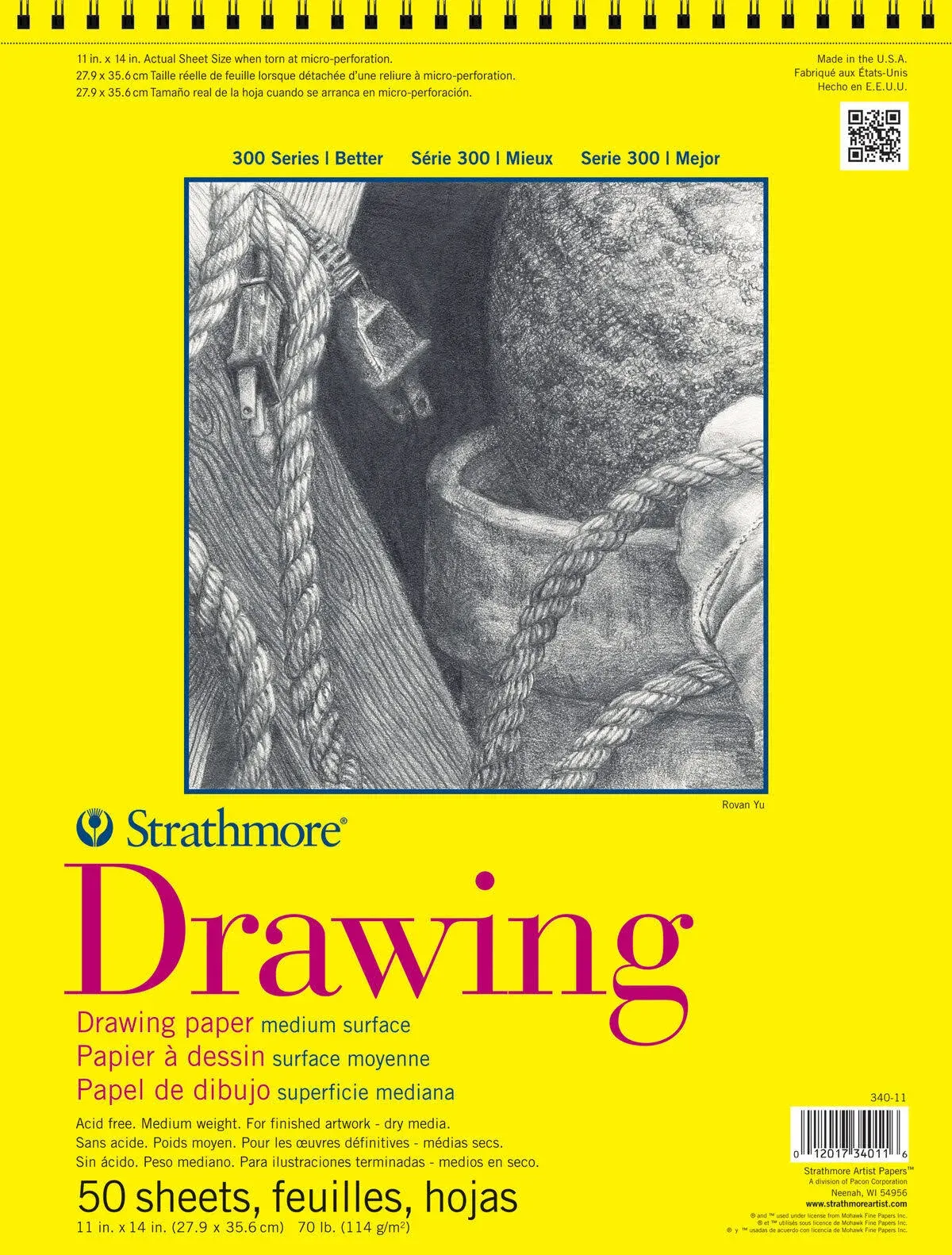 Strathmore 300 Series Drawing Paper - 11x14" Pad: 50 Sheets