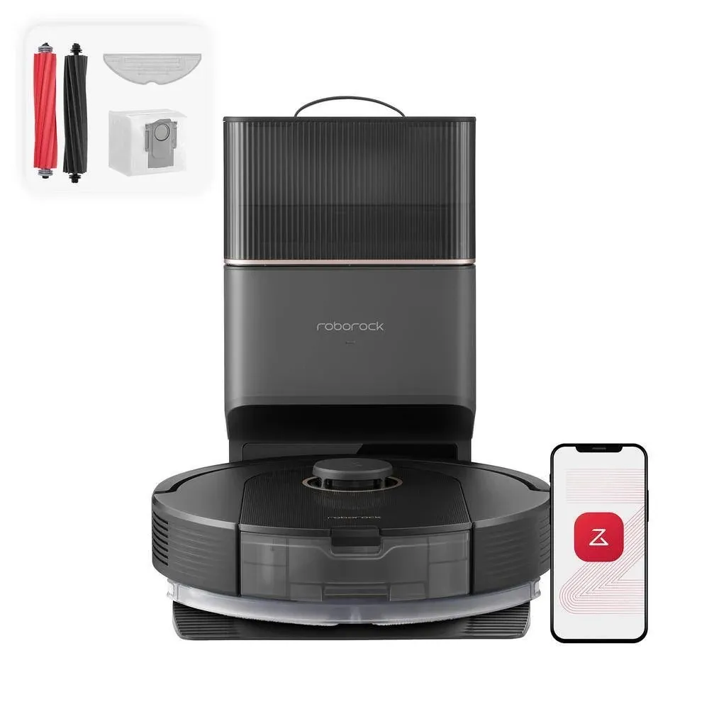 Roborock Q5 Pro+ Robot Vacuum and Mop, Self-Emptying, 5500 Pa Max Suction, Duoroller Brush, Hands-Free Cleaning for Up to 7 Weeks, Precise