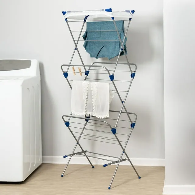 Honey-Can-Do 3-Tier Folding Accordion Steel Clothes Drying Rack with  Mesh Top