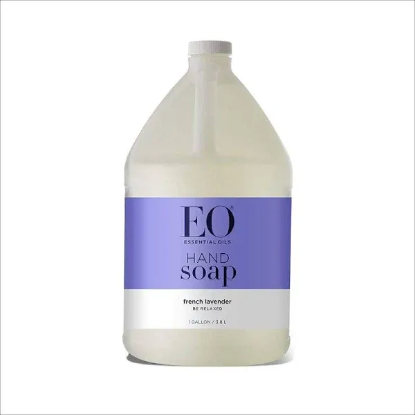 EO Liquid Hand Soap Refill, 1 Gallon, French Lavender, Organic Plant-Based Gentle Cleanser with Pure Essential Oils