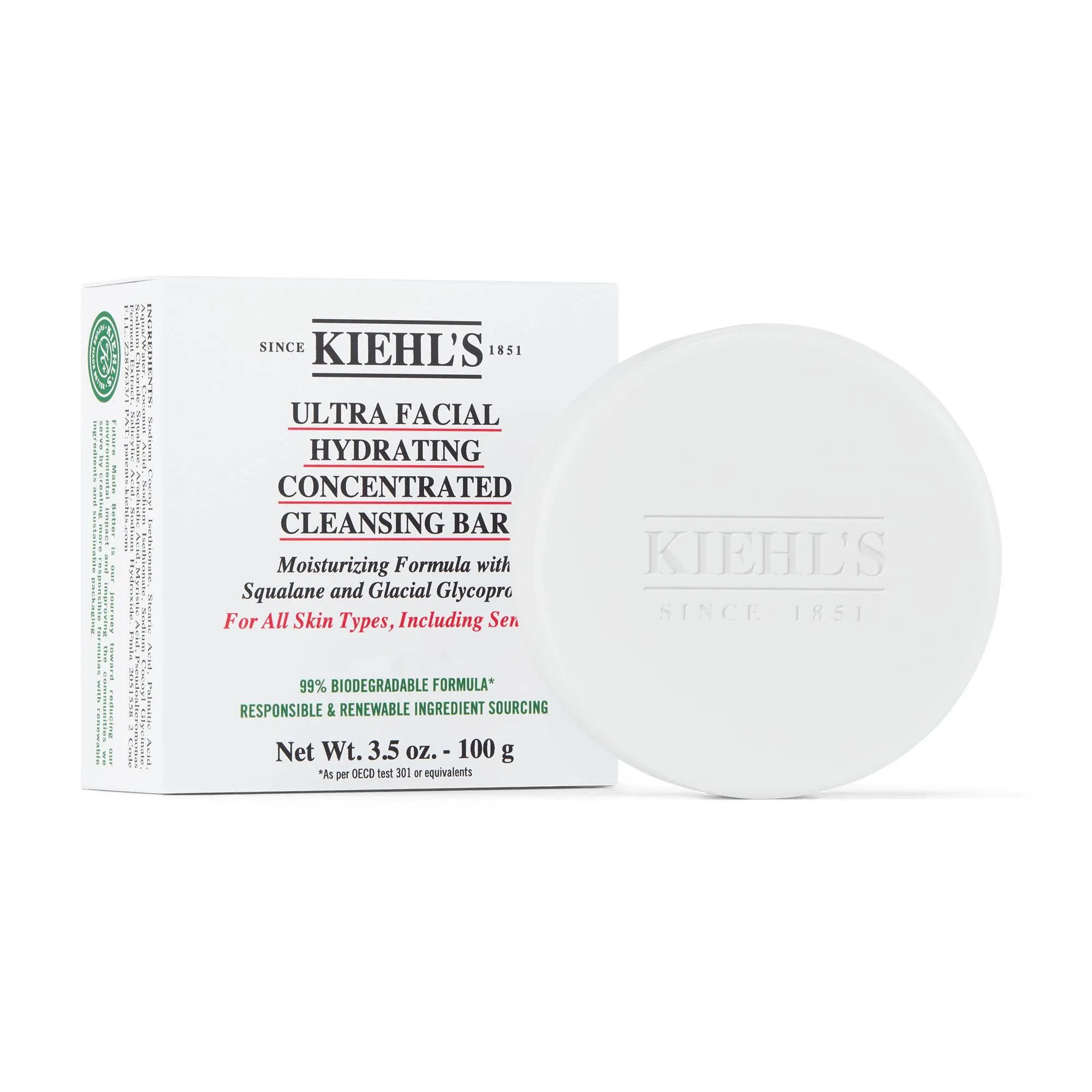 Shop Kiehl's Since 1851 Ultra Facial Hydrating Concentrated Cleansing Bar 3.5 oz/ 100 G