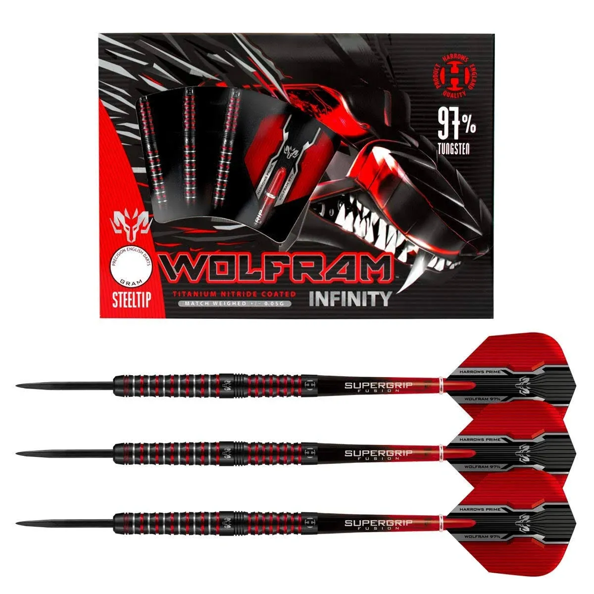  Wolfram Infinity 97% Tungsten Steel Tip Darts 22.0 Grams