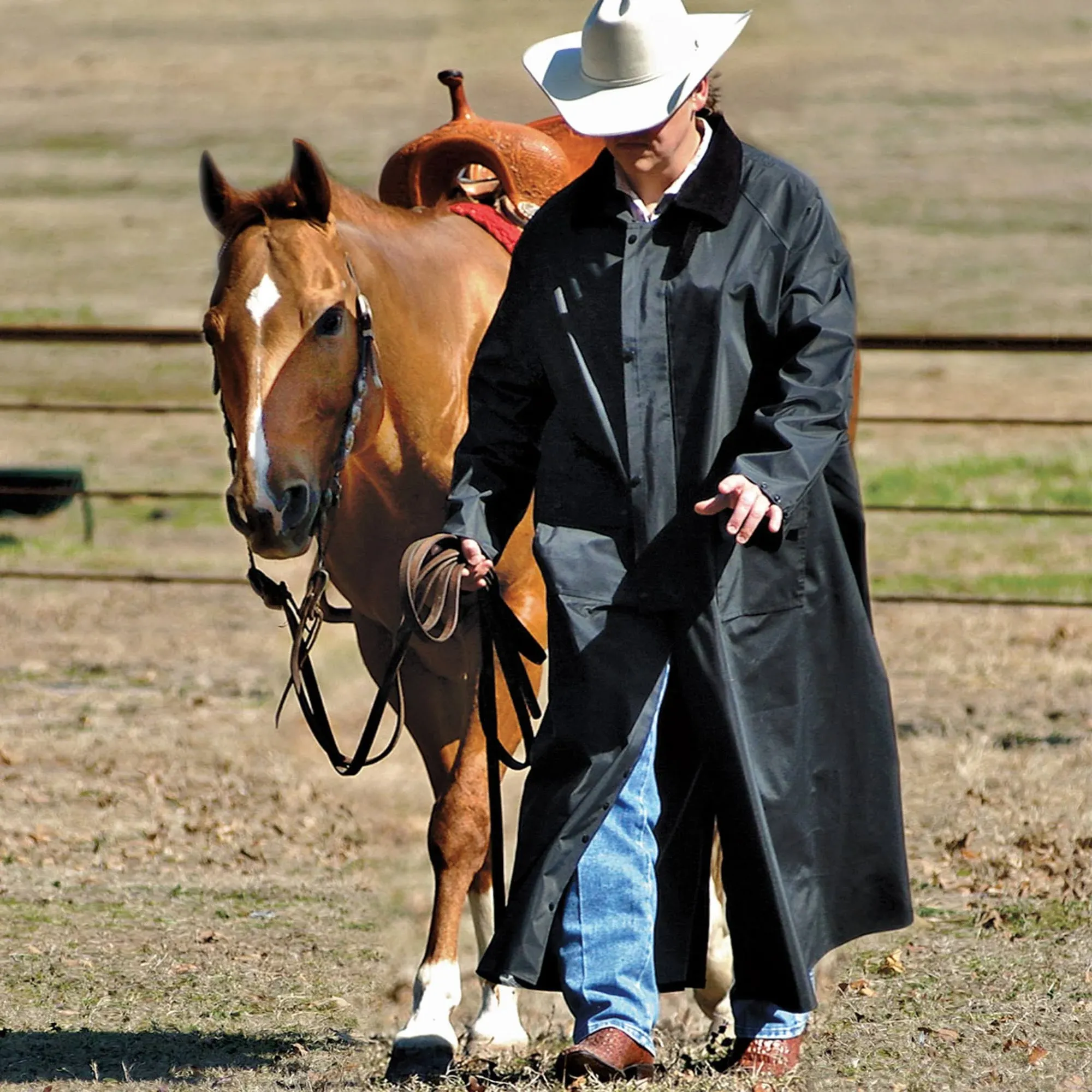 Double S Saddle Slicker - Black - Large