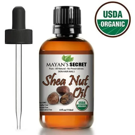 Mayan's Secret Shea Nut Oil USDA Certified Organic Natual Undiluted Cold Pressed for Skin Hair Lips and Nails