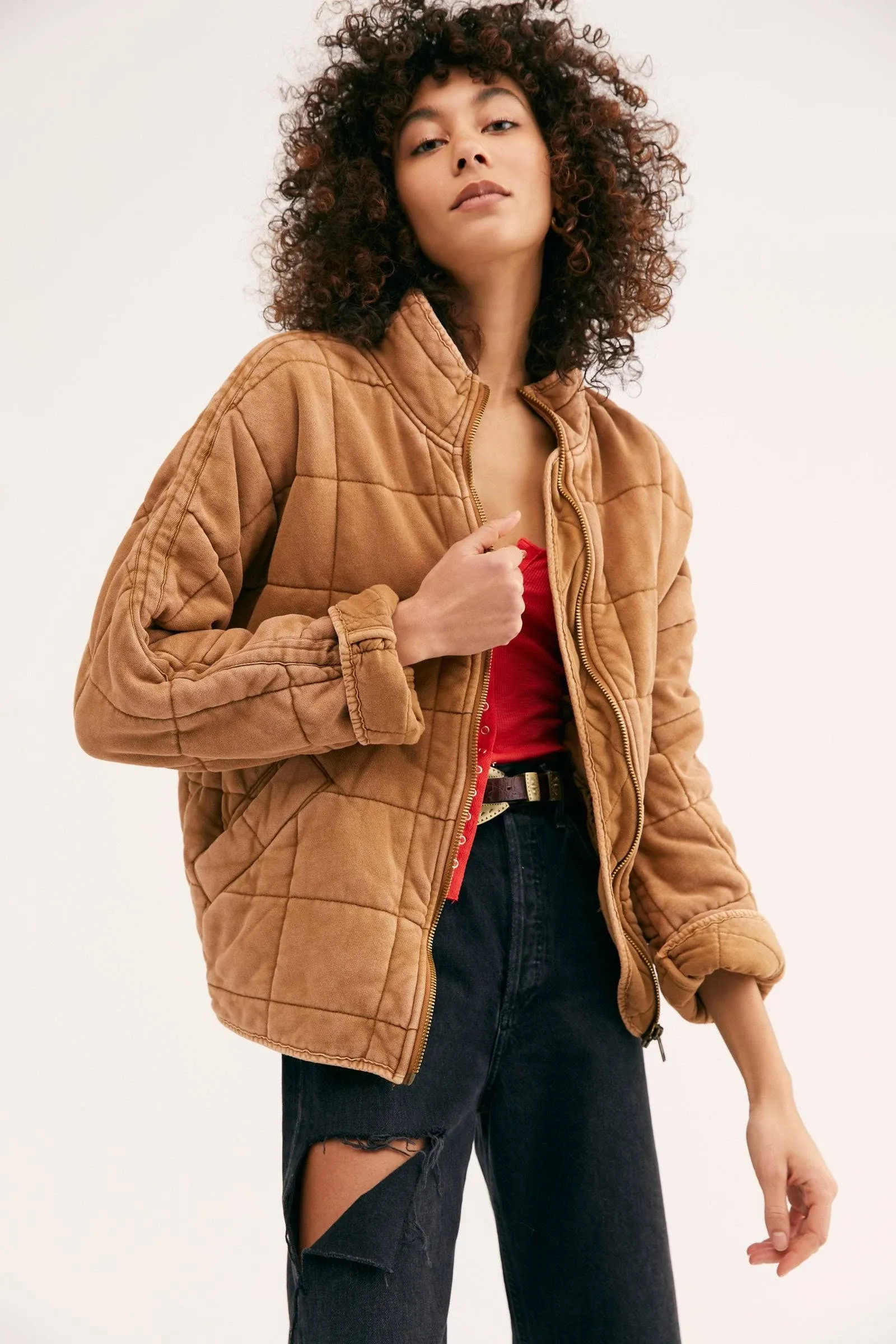 Free People Dolman Quilted Knit Jacket