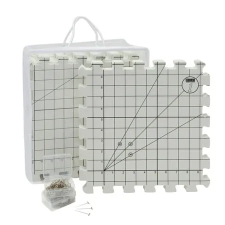 LAMXD Blocking Mats for Knitting - Extra Thick Blocking Boards with Grids with 200 T-pins for Needlework or Crochet - Pack of 9