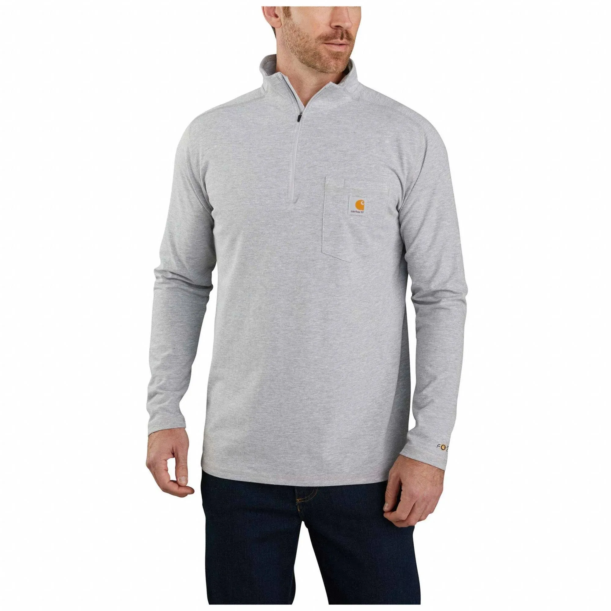 Carhartt Men's Force Relaxed Fit Midweight Long-Sleeve Quarter-Zip Pocket T-Shirt