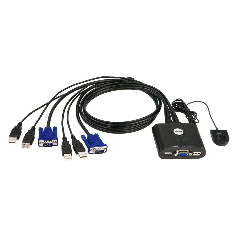 ATEN CS22U 2 Port USB Cable KVM Switch