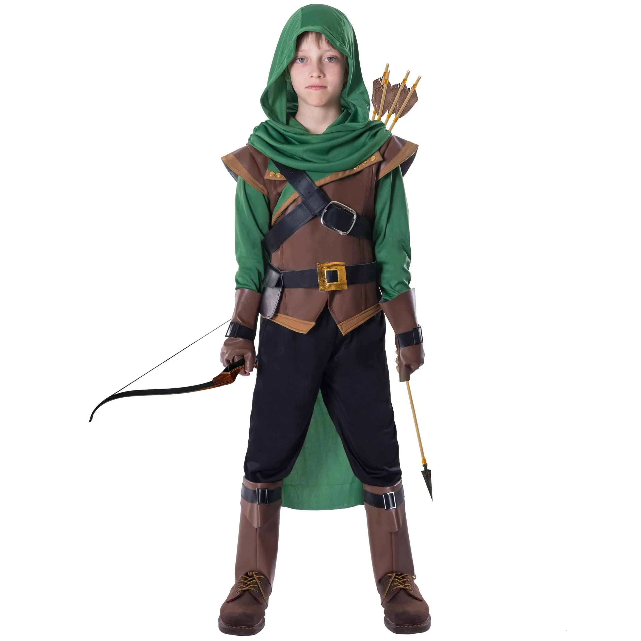 Spooktacular Creations Robin Hood Child Costume, Robin Costume for KIds Boys Halloween Costume Dress Up