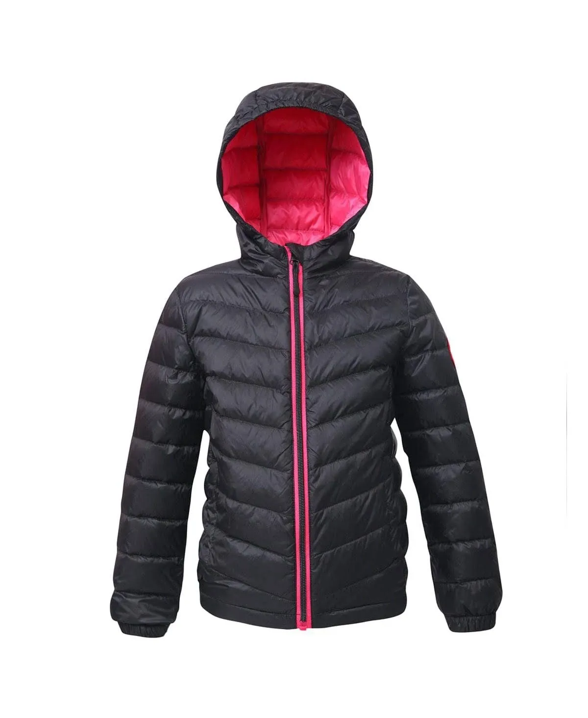 Rokka&Rolla Girls' Ultra-Light Down Jacket Packable Puffer Coat-Rich Black, Size 8