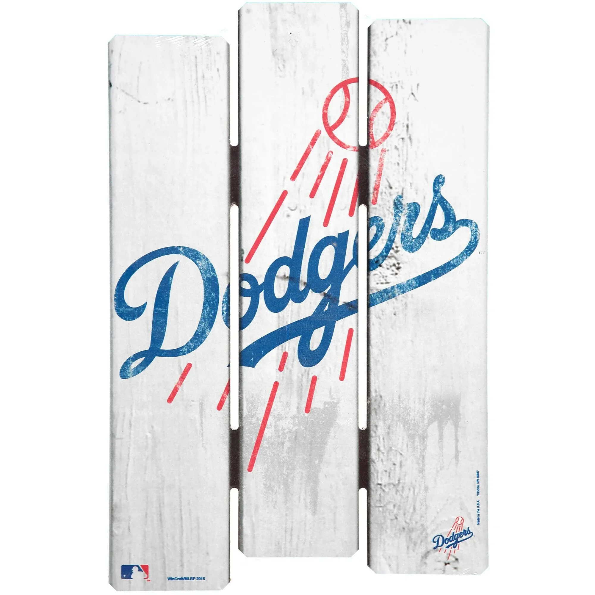 Los Angeles Dodgers Sign 11x17 Wood Fence Style