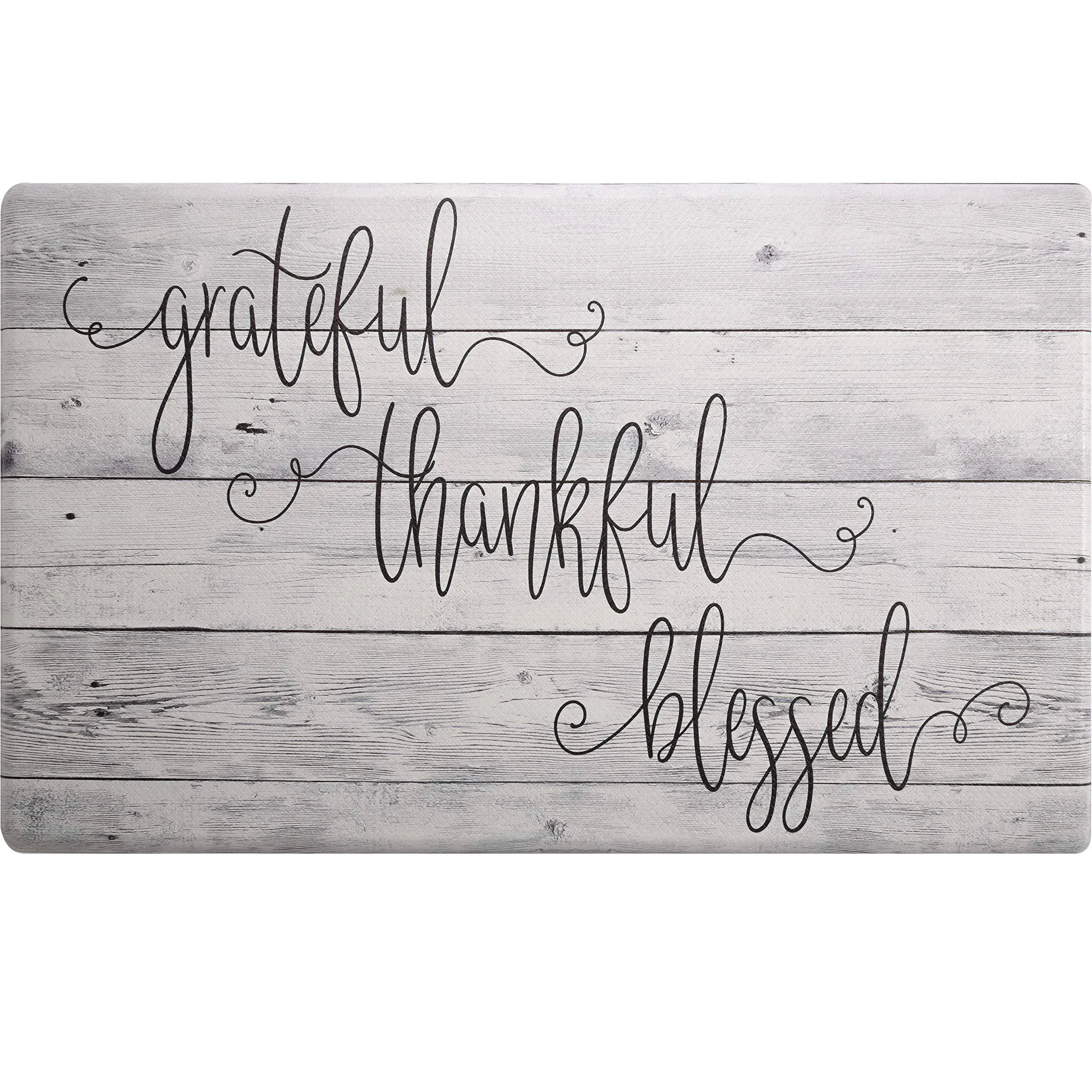 SoHome Cozy Living Grateful Thankful Modern Farmhouse Kitchen Mat