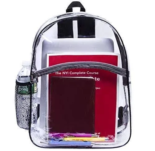 Bags for Less Transparent Vinyl Security Backpack All Clear Stadium Safety... 