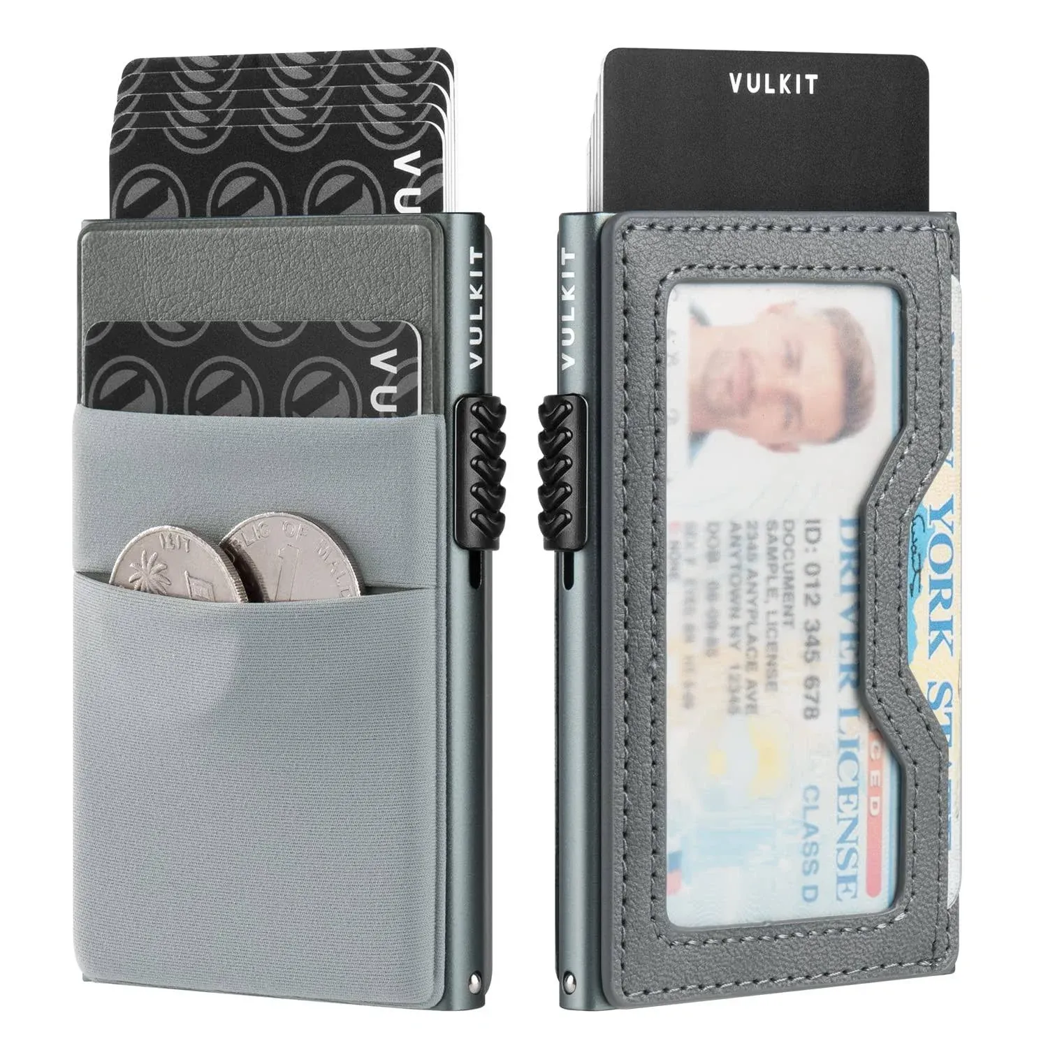 VULKIT Minimalist Wallet with ID Window & EDC Pocket Pop Up Card Holder RFID ...