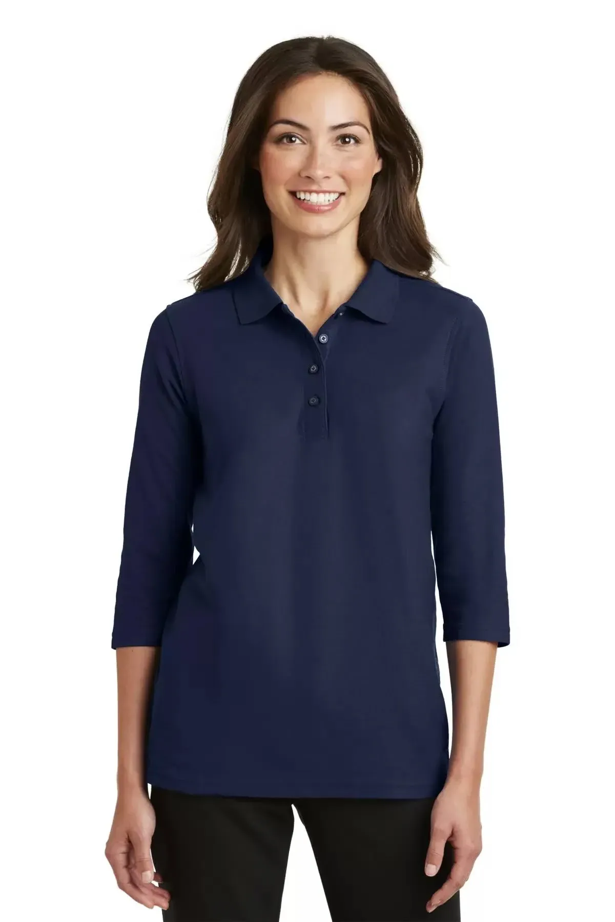 Port Authority Women's Classic Silk Touch 3/4 Sleeve Polo Shirt